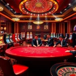 Engaging players at a baccarat table, showcasing the luxurious atmosphere of SKY88 online casino.