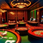 Players enjoying various games at nhà cái 123WIN, showcasing poker tables and vibrant casino elements.