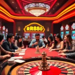 Experience high-stakes excitement at RR88's online platform with thrilling poker action and vibrant casino visuals.
