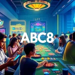 Dynamic casino scene featuring diverse players engaging with ABC8's online gambling platform, highlighting excitement and accessibility.