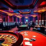Players strategizing at a poker table in an upscale casino with the thrilling atmosphere of 888b.