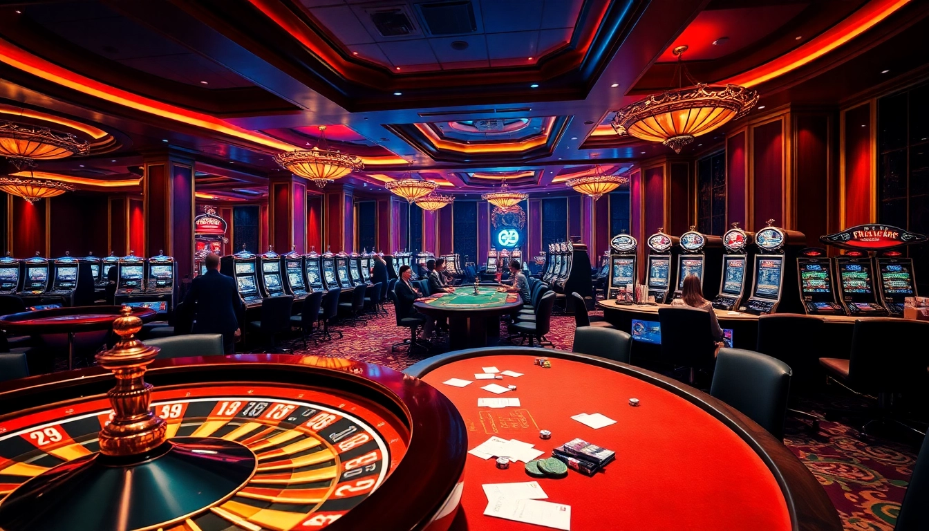Players strategizing at a poker table in an upscale casino with the thrilling atmosphere of 888b.