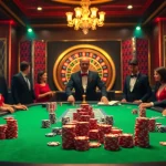 Engaging scene of เจ้ามือรับแทง F168 with players at a high-stakes poker table enjoying luxury gambling.