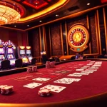 Sodo66 baccarat table with vibrant cards and chips in a luxurious casino setting