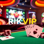 Experience thrilling online gambling at rikvip.gb.net with luxury casino tables and vibrant slot machines.