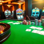 RR88 offers an exciting casino experience with roulette wheels and vibrant poker chips.