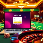 Login to Luckywin platform while enjoying thrilling casino atmosphere with vibrant gaming elements.