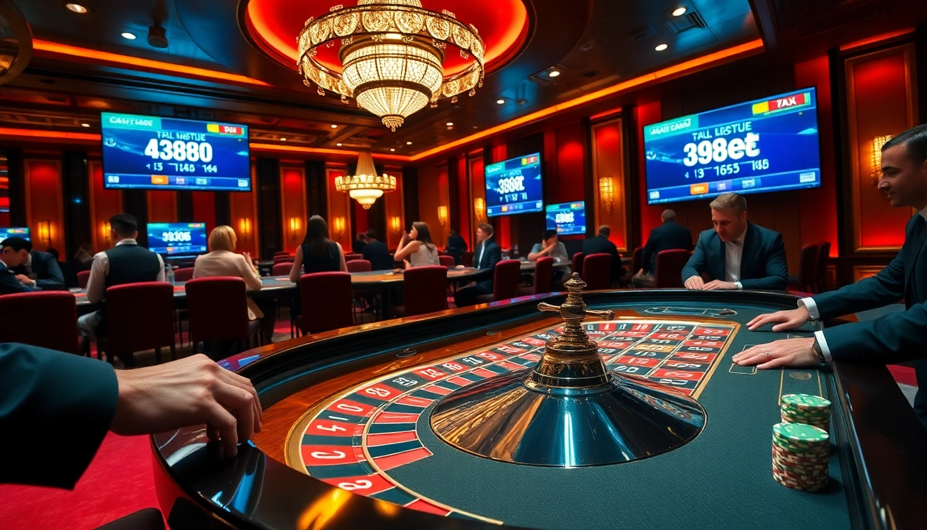 Engaged players placing bets at the luxurious 39bet casino roulette table.