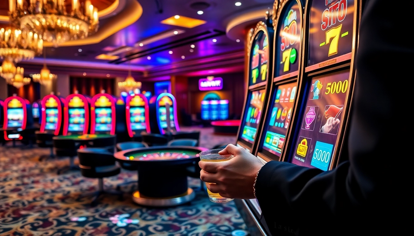 Engage with slot777 at luxurious slot machines in a vibrant casino atmosphere.