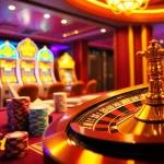 Experience high-stakes excitement with TR88 in a luxurious casino scene featuring vibrant gaming elements.