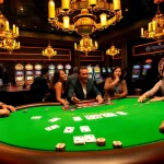 Engaging poker game featuring BDJL players around a high-stakes table with vibrant casino ambiance.