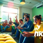 Exciting online gaming community engaging with https://nk88.gg/ on various devices.