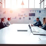 Team engaged in strategy at a digital marketing agency office