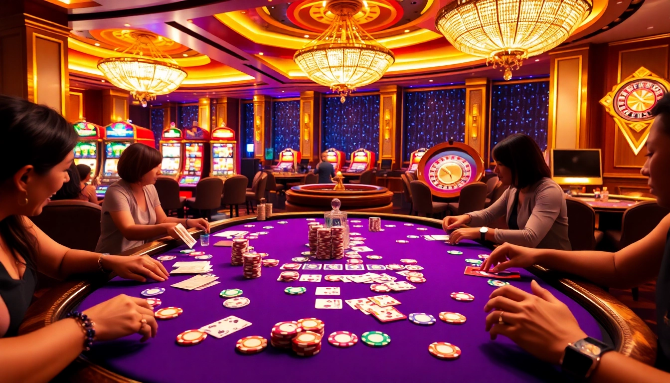 Engage with the thrilling atmosphere of gambling at https://s8limited.com/ with a vibrant poker table scene.