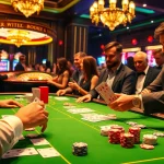 Engaging gamblers at an ABC8-themed casino table with dynamic poker gameplay.