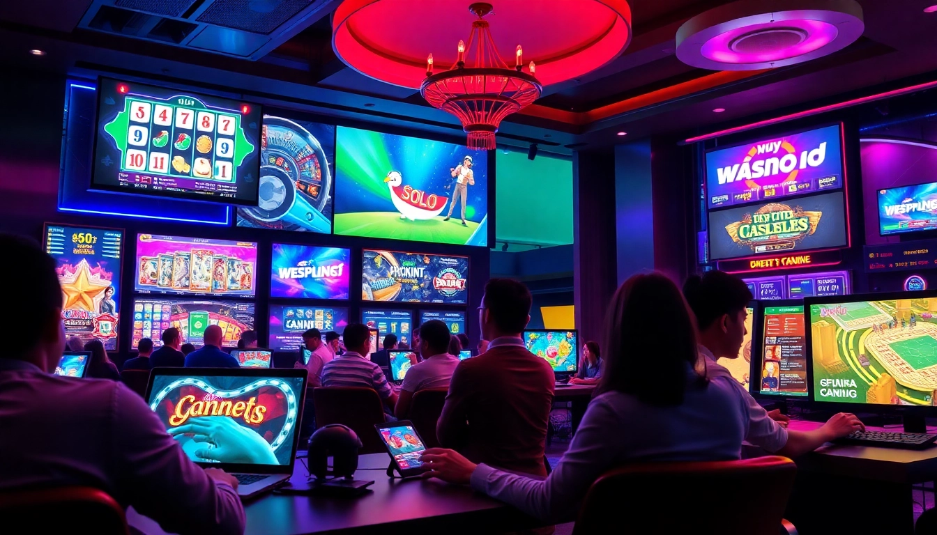 Exciting online gaming atmosphere at winvn88.live with diverse players engaging in thrilling casino games.