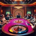 Engage in J8 strategies at a luxurious casino table with poker chips and cards.