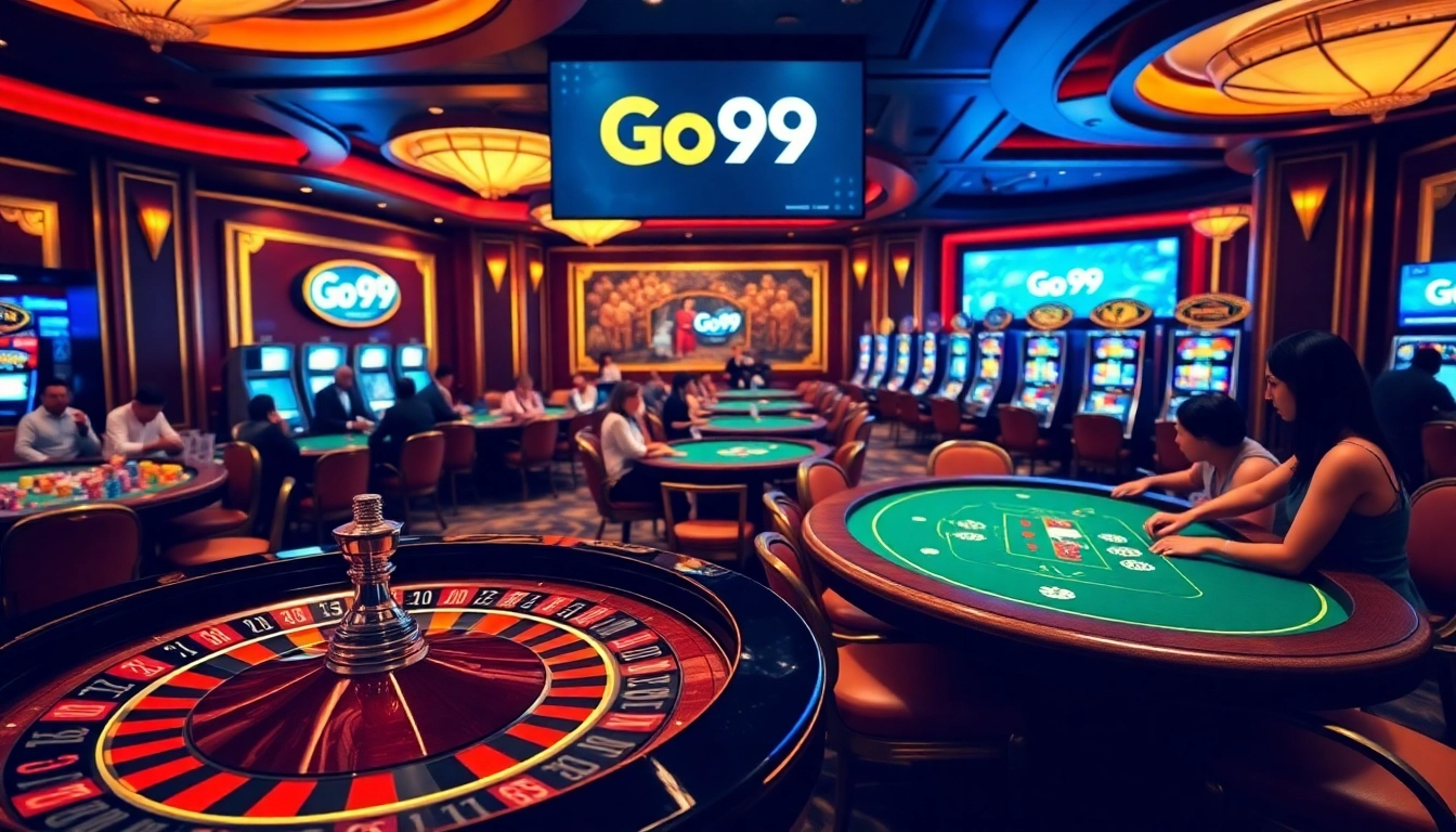 Experience the excitement of Go99 with high-stakes roulette and vibrant casino atmosphere.