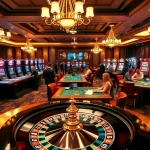 Exciting online gambling scene at nhà cái uy tín FLY88 featuring vibrant casino tables and engaging players.