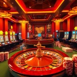 Experience thrilling gameplay with an exclusive fly88 code in a luxurious casino scene.