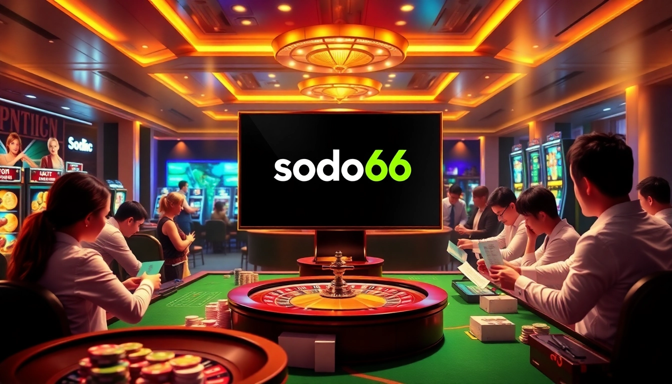 Sodo66 players engaging with immersive online casino games and vibrant graphics.