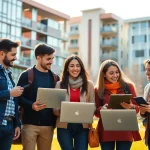 Students engaged in collaborative learning at Istanbul Medipol University apply, showcasing diversity and innovation.