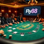 Intense blackjack action highlighting Fly88 at a luxurious casino table.