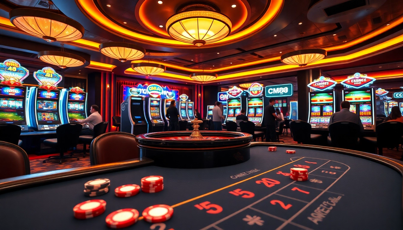 Players enjoying an exciting gaming experience at CM88 casino, showcasing vibrant tables and thrilling slots.