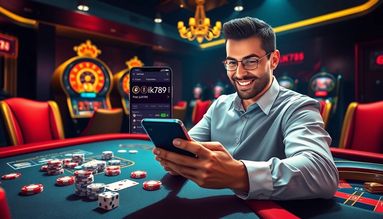 Enhance your betting experience with the exciting ok789 app featuring a vibrant casino scene.