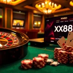 Experience thrilling gambling at XX88 with roulette, poker chips, and more in a luxurious casino.