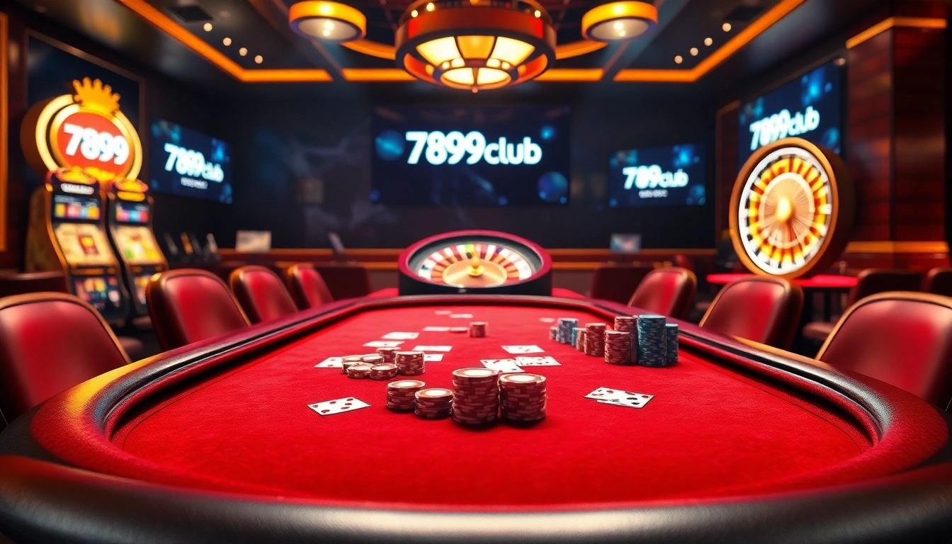 Experience luxury gambling at 789club with vibrant poker tables and casino atmosphere.