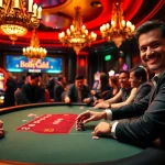 Excited players engage in a high-stakes poker game at a casino featuring 88i chips and luxurious decor.