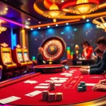 Exciting poker action at nhà cái xin88 with vibrant casino visuals and engaging atmosphere.