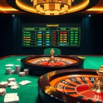Experience the thrill of gaming at https://rr8888.in.net/ with an exciting casino scene featuring poker chips and a roulette wheel.