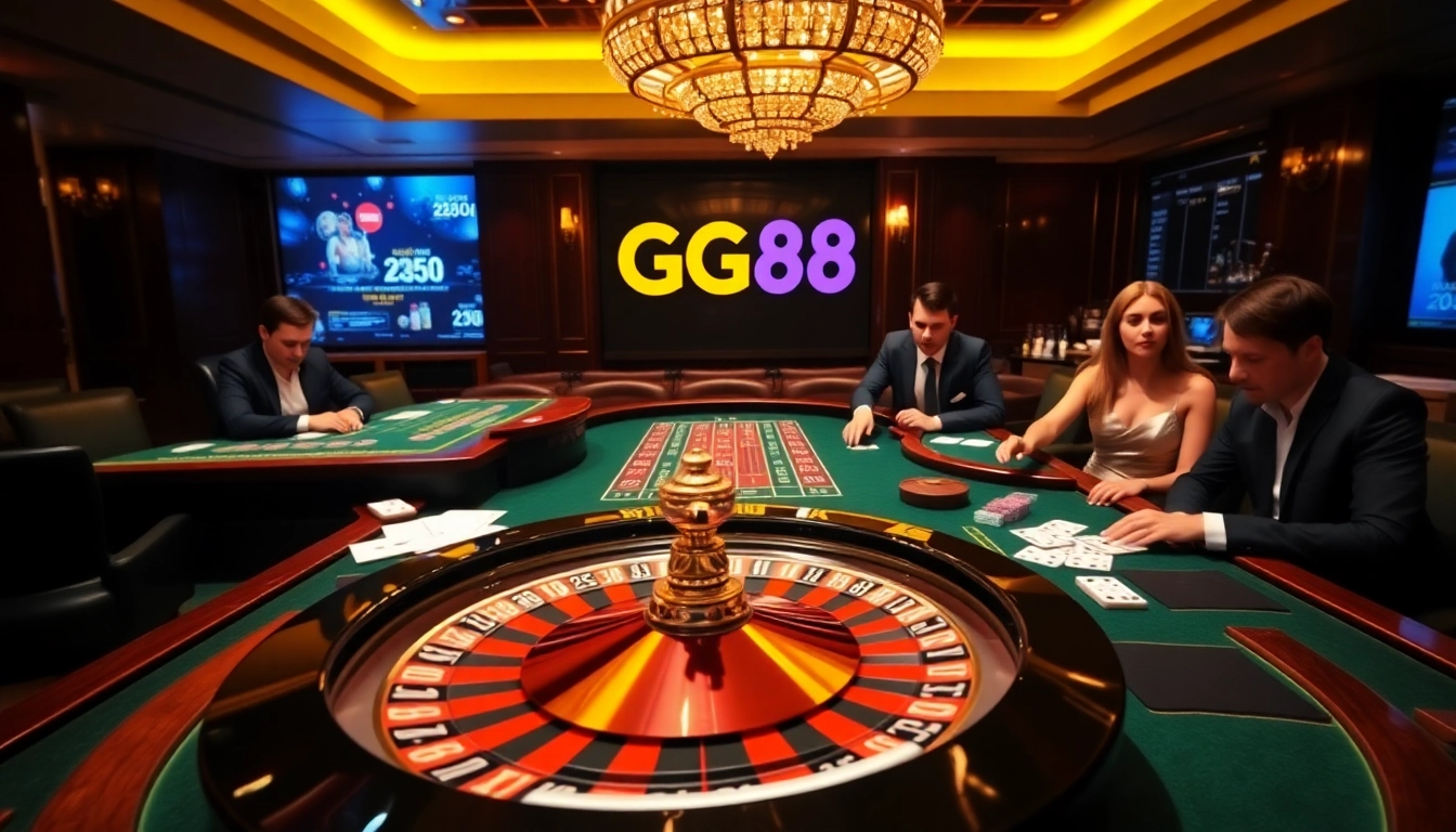 Experience the thrill of GG88 gaming with vibrant casino tables and exciting betting action.