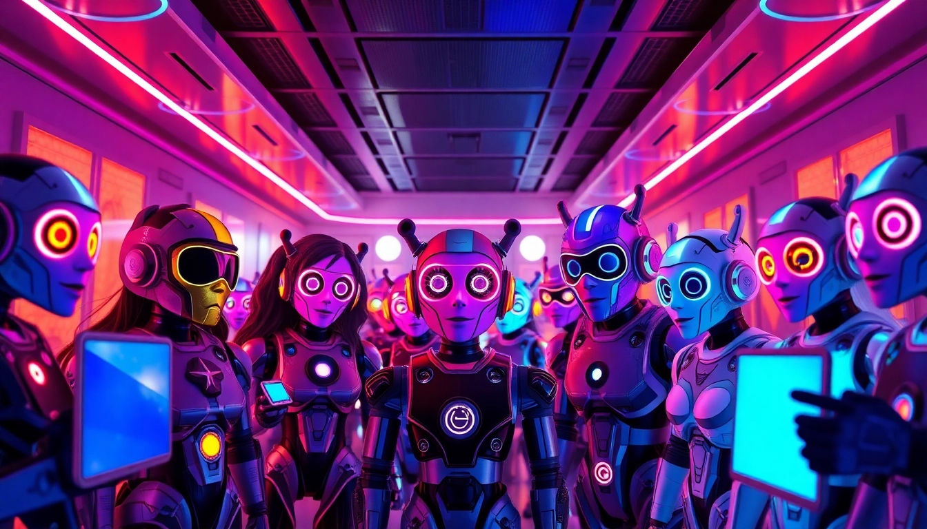 Engaging NSFW AI chatbot avatars in a vibrant digital space with interactive features.