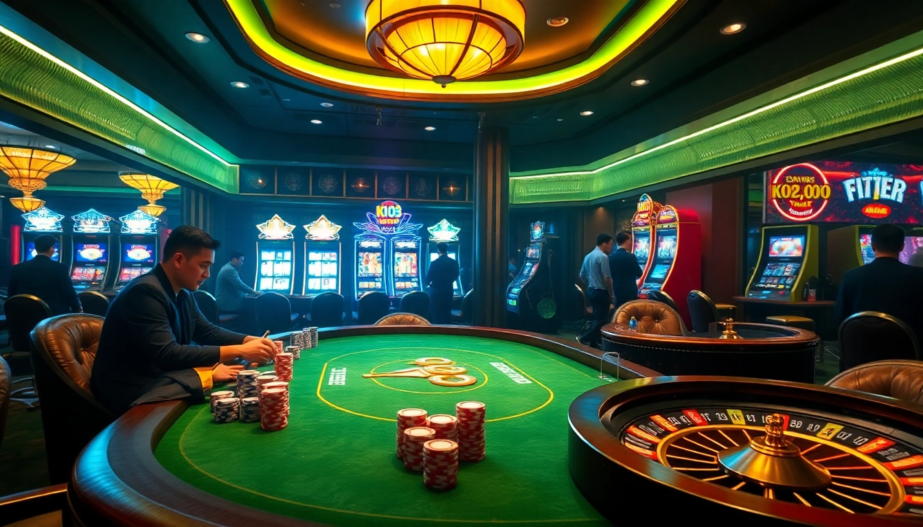 Experience excitement at ku88 casino with vivid poker gameplay and bright slot machines.