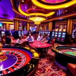 Engaging scene of a modern casino with players enjoying games at https://go88vn.asia/.