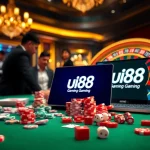 Experience the thrill of uu88 casino gaming with poker chips and roulette in action.