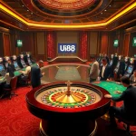 Experience the thrill of UU88 at a luxurious casino with poker tables and vibrant slot machines.