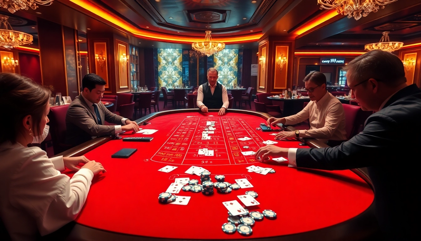 Players strategize at a Baccarat table in a luxurious casino setting with ww88 branding visible.