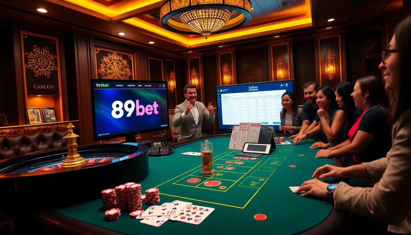 Engage in thrilling games at 89bet with vibrant cards and captivating casino tables.