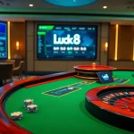 Experience the thrill of gambling at Luck8 with an online casino table and vibrant betting options.
