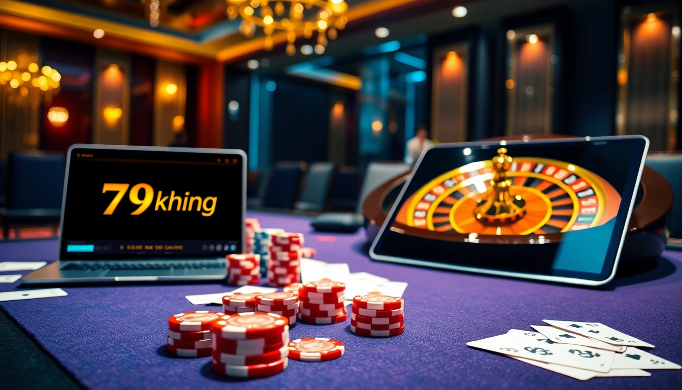 Players enjoying games at 79king.osaka featuring vibrant casino tables and lively atmosphere.