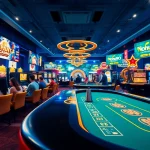Nohu90 online casino showcasing diverse gaming options with vibrant colors and engaging atmosphere.