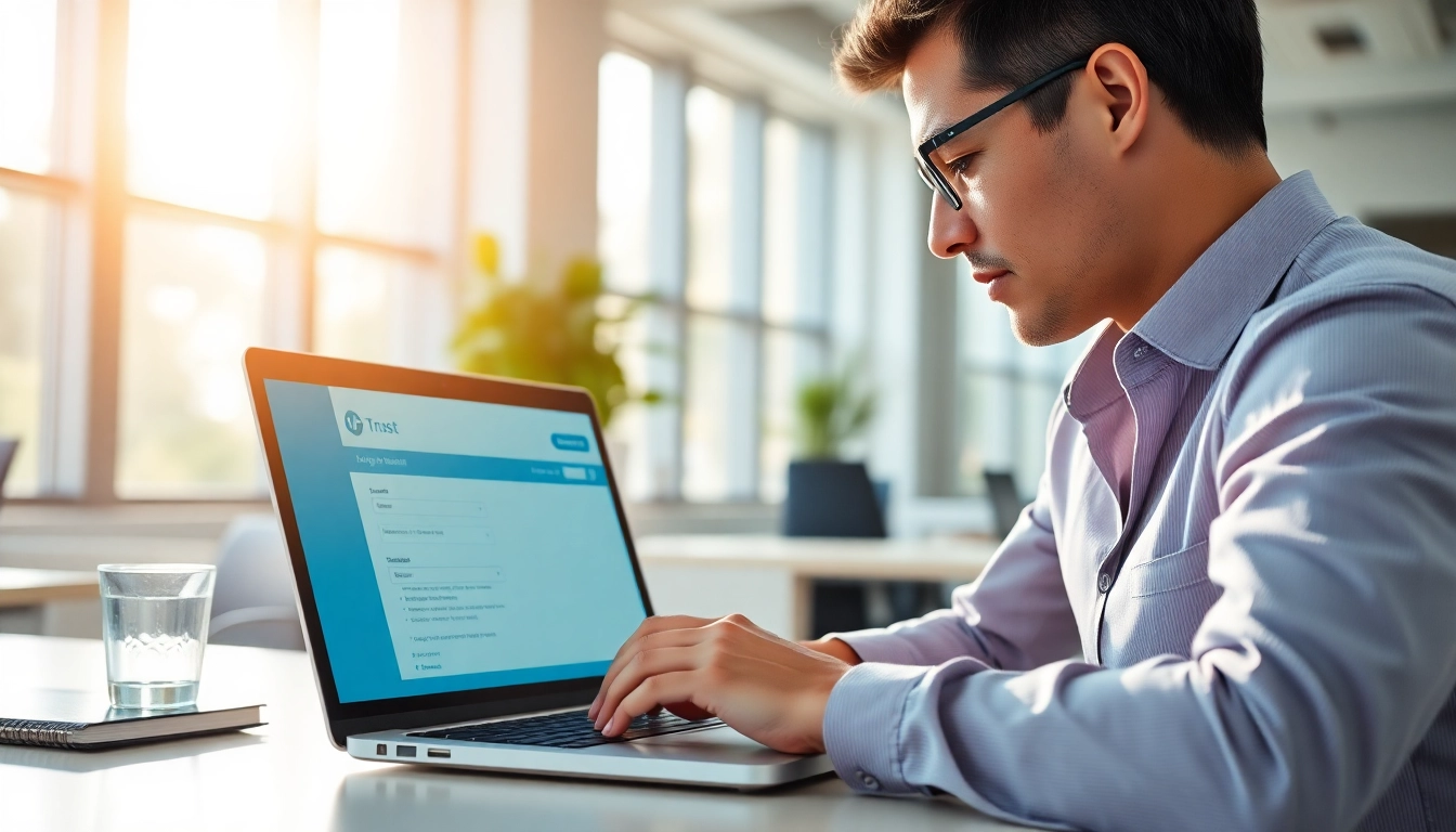 Complete your uk eta online application confidently in a modern office environment.