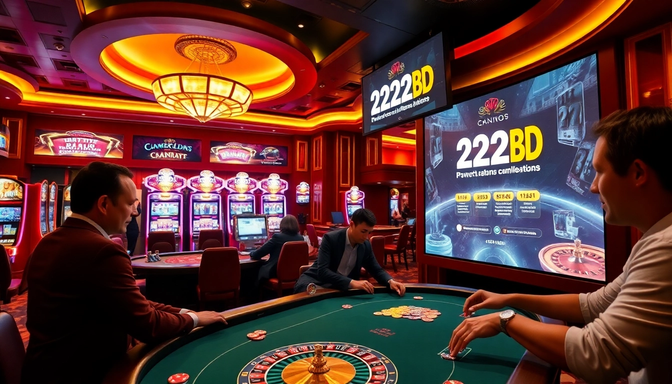 Experience thrilling gameplay at 222BD casino with vibrant tables and engaging slot machines.