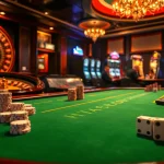 Engage in the elite gaming experience at HITCLUB, featuring luxurious poker tables and vibrant slot machines.