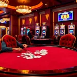 EE88 poker table with vibrant chips and cards, capturing luxury and excitement in gambling.