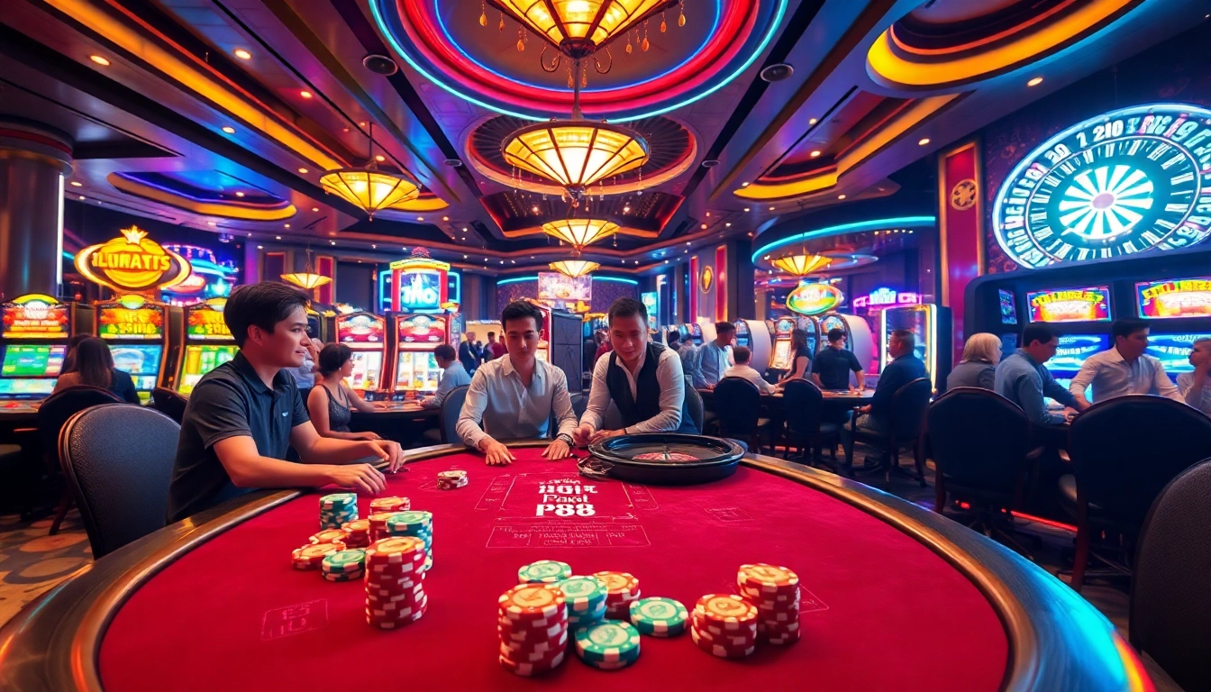 Experience the thrill of gambling with kp88 poker chips and vibrant casino visuals